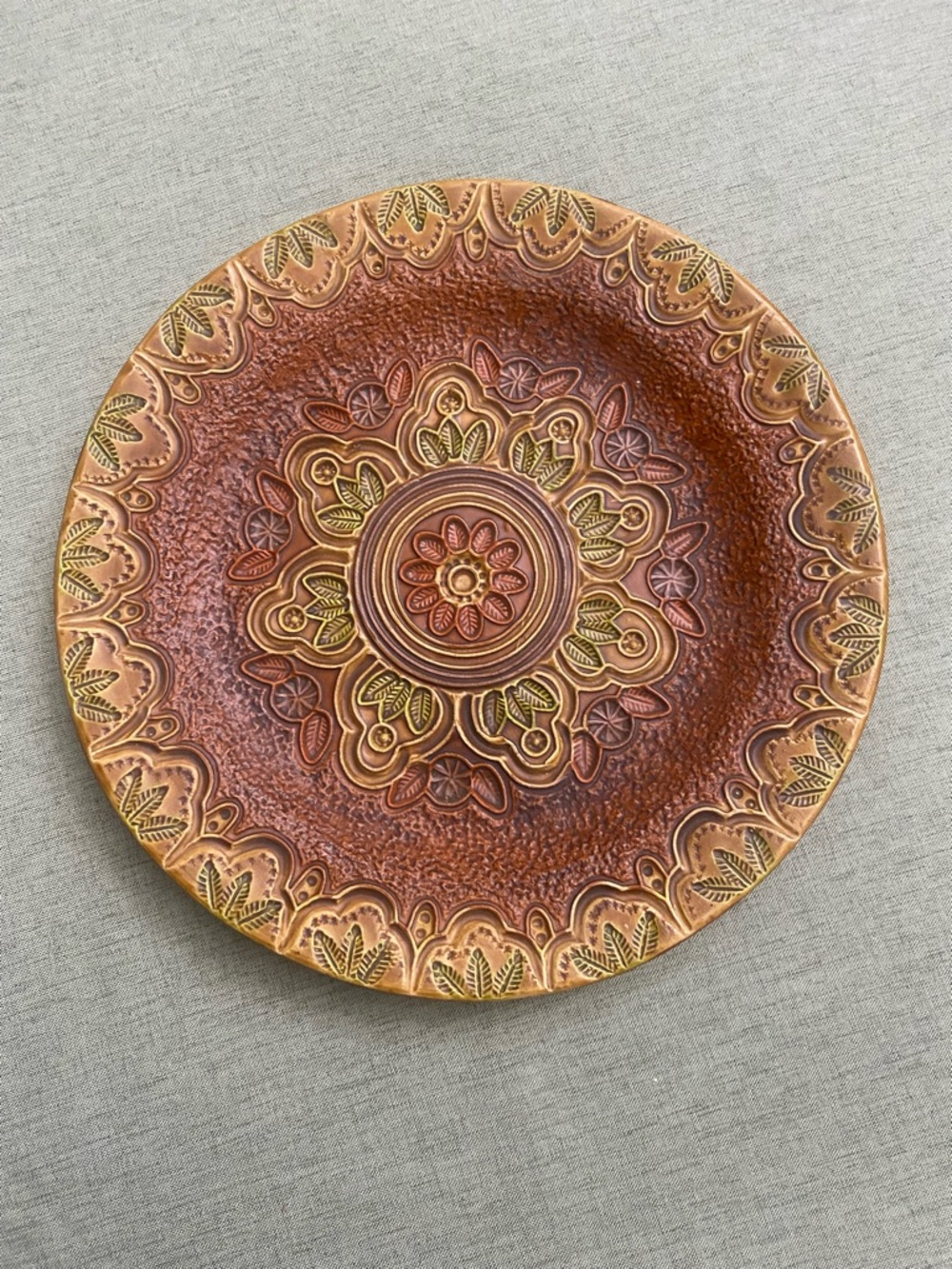 Vintage ARACENA Decorative Plate Ceramica Del Convento Terracotta Pottery Spain